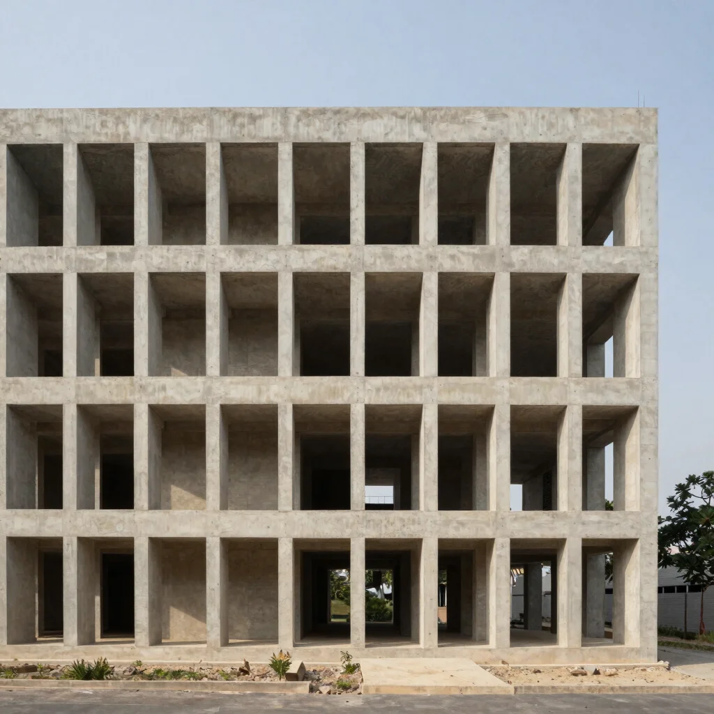 Architectural documentary photograph of a completed building in its setting, clean geometric massing, clear natural dayl